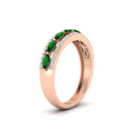 Load image into Gallery viewer, 3-row-cute-stackable-emerald-band-in-rose-gold-fd11533bgemgr-nl-rg.jpg
