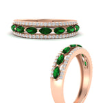 Load image into Gallery viewer, 3-row-cute-stackable-emerald-band-in-rose-gold-fd11533bgemgr-nl-rg.jpg
