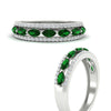 Load image into Gallery viewer, 3-row-cute-stackable-emerald-band-in-white-gold-fd11533bgemgr-nl-wg.jpg