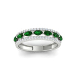 Load image into Gallery viewer, 3-row-cute-stackable-emerald-band-in-white-gold-fd11533bgemgr-nl-wg.jpg
