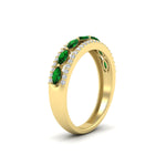 Load image into Gallery viewer, 3-row-cute-stackable-emerald-band-in-yellow-gold-fd11533bgemgr-nl-yg.jpg
