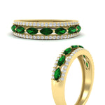 Load image into Gallery viewer, 3-row-cute-stackable-emerald-band-in-yellow-gold-fd11533bgemgr-nl-yg.jpg
