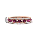 Load image into Gallery viewer, 3-row-cute-stackable-pink-sapphire-band-in-rose-gold-fd11533bgsadrpi-nl-rg.jpg
