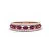Load image into Gallery viewer, 3-row-cute-stackable-pink-sapphire-band-in-rose-gold-fd11533bgsadrpi-nl-rg.jpg