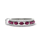Load image into Gallery viewer, 3-row-cute-stackable-pink-sapphire-band-in-white-gold-fd11533bgsadrpi-nl-wg.jpg
