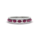 Load image into Gallery viewer, 3-row-cute-stackable-pink-sapphire-band-in-white-gold-fd11533bgsadrpi-nl-wg.jpg
