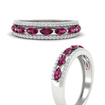 Load image into Gallery viewer, 3-row-cute-stackable-pink-sapphire-band-in-white-gold-fd11533bgsadrpi-nl-wg.jpg
