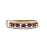Load image into Gallery viewer, 3-row-cute-stackable-pink-sapphire-band-in-yellow-gold-fd11533bgsadrpi-nl-yg.jpg
