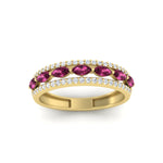 Load image into Gallery viewer, 3-row-cute-stackable-pink-sapphire-band-in-yellow-gold-fd11533bgsadrpi-nl-yg.jpg
