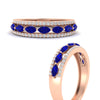 Load image into Gallery viewer, 3-row-cute-stackable-sapphire-band-in-rose-gold-fd11533bgsabl-nl-rg.jpg