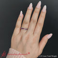 Thumbnail 5 - 3-row-diamond-eternity-wedding-ring-with-ruby-in-950-platinum-FDEWB8403B-FANCY1-NL-WG