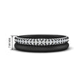 Thumbnail 22 - 3-row-diamond-wedding-ring-with-plain-band-in-black-gold-FD11403B-NL-BG-HW