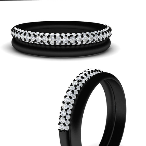 3-row-diamond-wedding-ring-with-plain-band-in-black-gold-FD11403BANGLE3-NL-BG