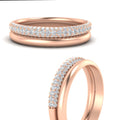 Thumbnail 15 - 3-row-diamond-wedding-ring-with-plain-band-in-rose-gold-FD11403BANGLE3-NL-RG
