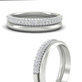 Thumbnail 3 - 3-row-diamond-wedding-ring-with-plain-band-in-white-gold-FD11403BANGLE3-NL-WG