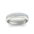 Thumbnail 5 - 3-row-diamond-wedding-ring-with-plain-band-in-white-gold-FD11403BANGLE5-NL-WG