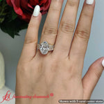 Load image into Gallery viewer, 3 Row Lab-Created Emerald Cut Big Engagement Ring