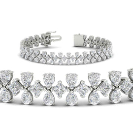 3 Row Fancy Diamond Tennis Bracelet