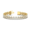 Load image into Gallery viewer, 3-row-fancy-diamond-tennis-bracelet-in-yellow-gold-fdbrc11586angle2-nl-yg