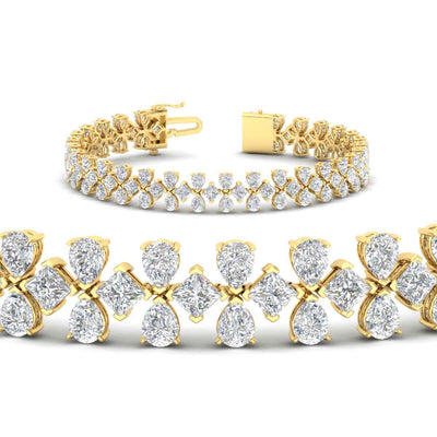3 Row Fancy Diamond Tennis Bracelet