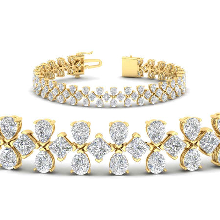 3 Row Fancy Diamond Tennis Bracelet