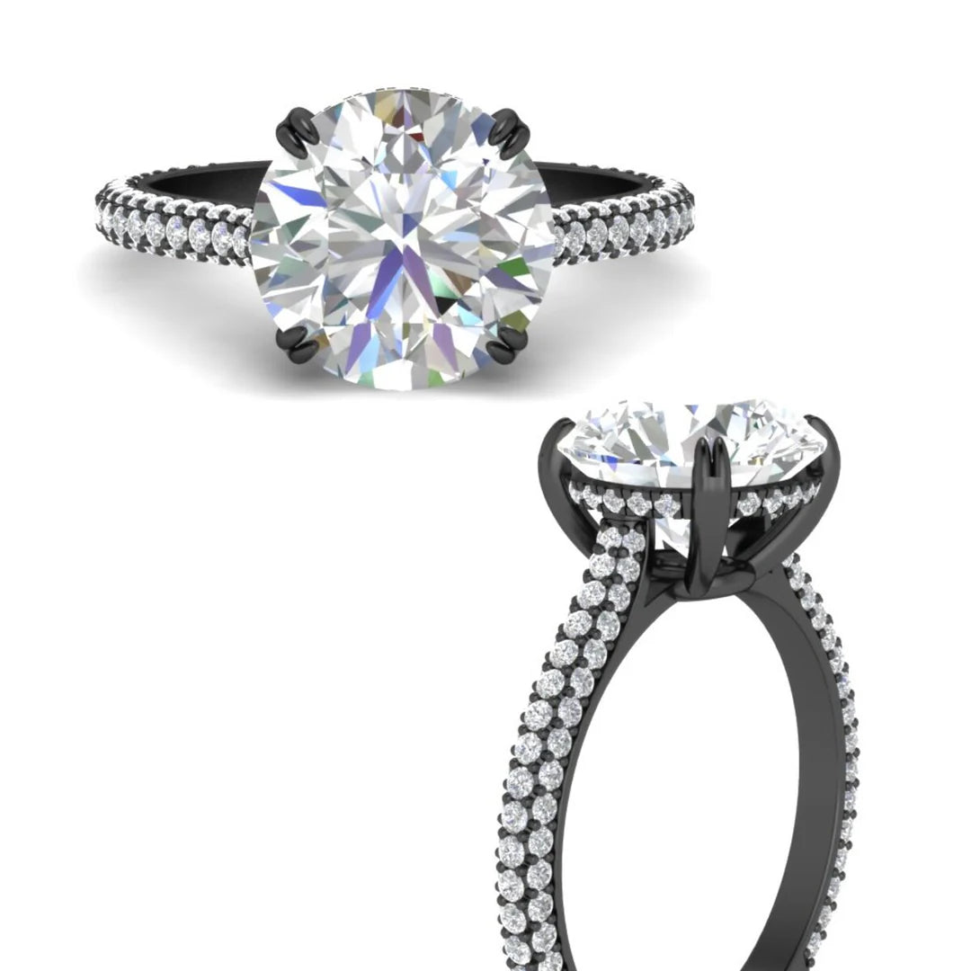 Pave Band Hidden Halo Ring