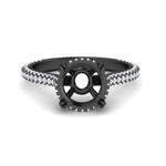 Load image into Gallery viewer, 3-row-pave-semi-mount-diamond-engagement-ring-in-black-gold-fd11517smr-nl-bg