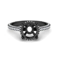 Thumbnail 13 - 3-row-pave-semi-mount-diamond-engagement-ring-in-black-gold-fd11517smr-nl-bg