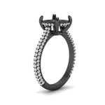 Load image into Gallery viewer, 3-row-pave-semi-mount-diamond-engagement-ring-in-black-gold-fd11517smr-nl-bg