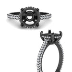 Load image into Gallery viewer, 3-row-pave-semi-mount-diamond-engagement-ring-in-black-gold-fd11517smr-nl-bg