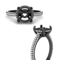 Thumbnail 14 - 3-row-pave-semi-mount-diamond-engagement-ring-in-black-gold-fd11517smr-nl-bg