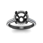 Load image into Gallery viewer, 3-row-pave-semi-mount-diamond-engagement-ring-in-black-gold-fd11517smr-nl-bg