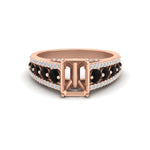 Load image into Gallery viewer, 3-row-semi-mount-black-diamond-big-engagement-ring-in-rose-gold-fd11538smgblack-nl-rg
