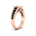 Load image into Gallery viewer, 3-row-semi-mount-black-diamond-big-engagement-ring-in-rose-gold-fd11538smgblack-nl-rg
