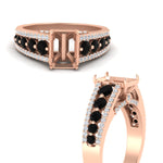 Load image into Gallery viewer, 3-row-semi-mount-black-diamond-big-engagement-ring-in-rose-gold-fd11538smgblack-nl-rg
