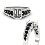 Load image into Gallery viewer, 3-row-semi-mount-black-diamond-big-engagement-ring-in-white-gold-fd11538smgblack-nl-wg
