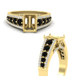 Load image into Gallery viewer, 3-row-semi-mount-black-diamond-big-engagement-ring-in-yellow-gold-fd11538smgblack-nl-yg
