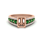 Load image into Gallery viewer, 3-row-semi-mount-emerald-big-engagement-ring-in-rose-gold-fd11538smgemger-nl-rg
