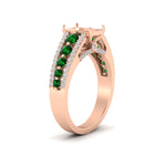 Load image into Gallery viewer, 3-row-semi-mount-emerald-big-engagement-ring-in-rose-gold-fd11538smgemger-nl-rg
