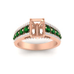 Load image into Gallery viewer, 3-row-semi-mount-emerald-big-engagement-ring-in-rose-gold-fd11538smgemger-nl-rg
