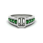 Load image into Gallery viewer, 3-row-semi-mount-emerald-big-engagement-ring-in-white-gold-fd11538smgemger-nl-wg
