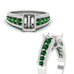 Load image into Gallery viewer, 3-row-semi-mount-emerald-big-engagement-ring-in-white-gold-fd11538smgemger-nl-wg
