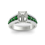 Load image into Gallery viewer, 3-row-semi-mount-emerald-big-engagement-ring-in-white-gold-fd11538smgemger-nl-wg
