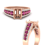 Load image into Gallery viewer, 3-row-semi-mount-pink-sapphire-big-engagement-ring-in-rose-gold-fd11538smgsadrpi-nl-rg
