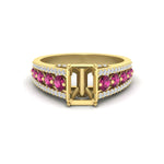 Load image into Gallery viewer, 3-row-semi-mount-pink-sapphire-big-engagement-ring-in-yellow-gold-fd11538smgsadrpi-nl-yg
