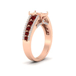Load image into Gallery viewer, 3-row-semi-mount-ruby-big-engagement-ring-in-rose-gold-fd11538smgrudr-nl-rg
