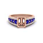 Load image into Gallery viewer, 3-row-semi-mount-sapphire-big-engagement-ring-in-rose-gold-fd11538smgsabl-nl-rg
