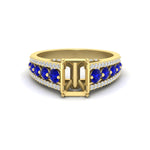 Load image into Gallery viewer, 3-row-semi-mount-sapphire-big-engagement-ring-in-yellow-gold-fd11538smgsabl-nl-yg

