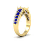 Load image into Gallery viewer, 3-row-semi-mount-sapphire-big-engagement-ring-in-yellow-gold-fd11538smgsabl-nl-yg
