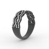 Load image into Gallery viewer, 3-row-twisted-infinity-diamond-wedding-band-in-black-gold-FD11425B-NL-BG